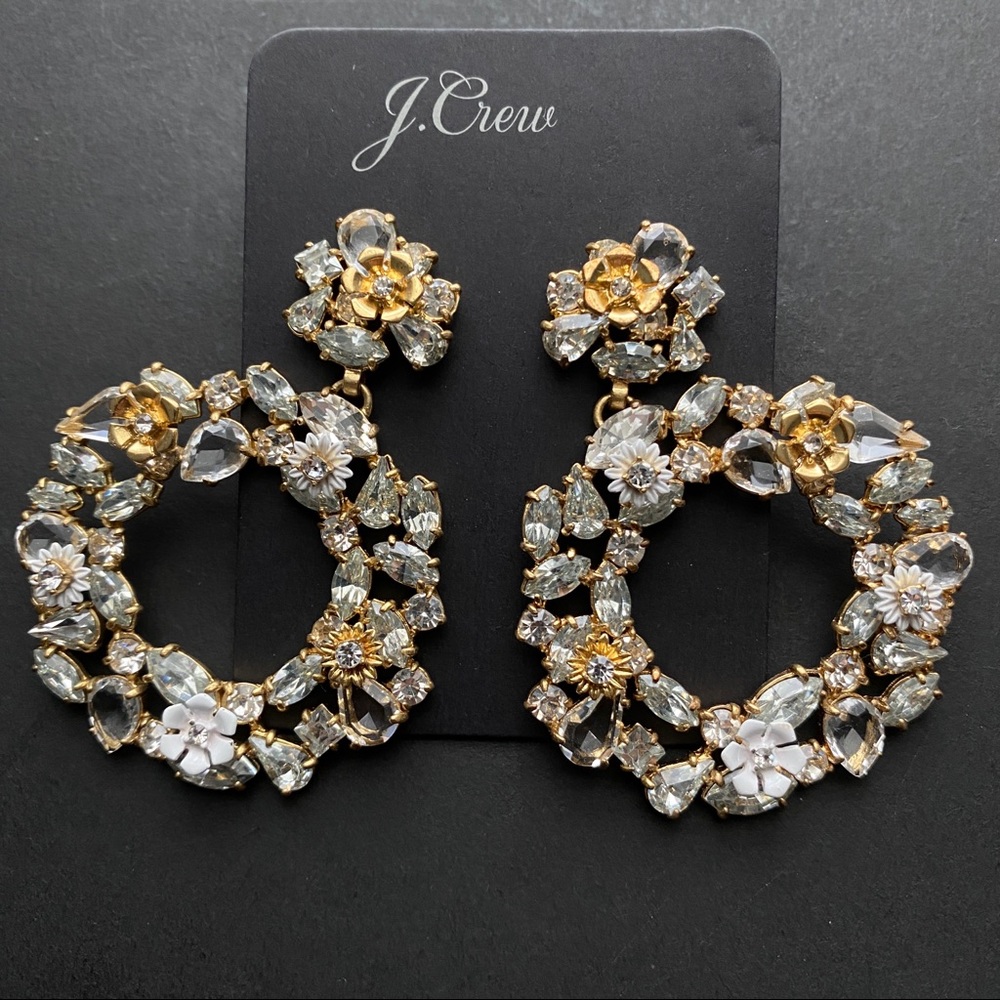 🌱 J. Crew crystal wreath earrings - Picture 5 of 8